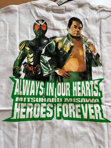 仮面ライダー×三沢光晴 コラボTシャツ 白 XLサイズ 新品未開封