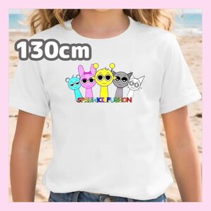 スプランキー 半袖Tシャツ 130cm ホワイト 白 スカイ ピンキ サイモン グレー ウェンダ