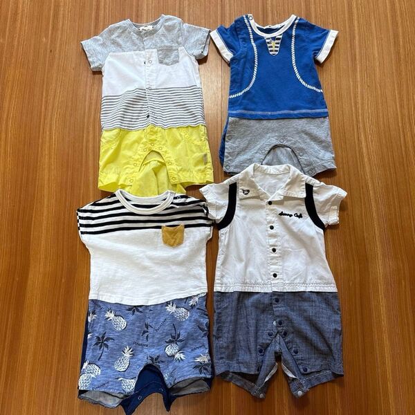 夏用半袖ロンパース セット 70cm BeBe alc ベビー服