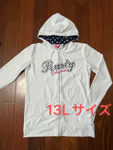Rustyラスティー*ラッシュガード*長袖*フルジップ*13Lサイズ*XLサイズ