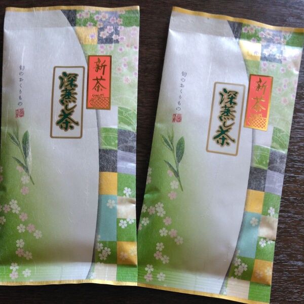 2025年産 令和7年産 準無農薬 新茶 一番茶 深むし茶 100gを2本 深蒸し茶お茶 緑茶 静岡茶 煎茶 水出し可 今年の新茶
