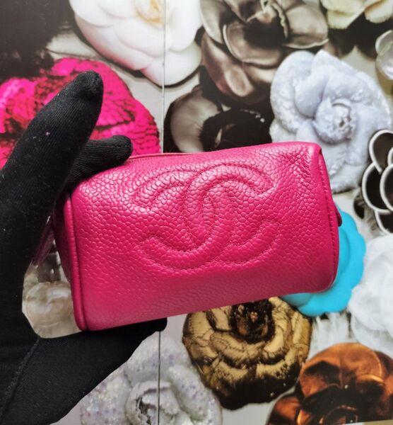 【希少!!!☆】CHANEL / シャネル / ココマーク / キャビアスキン / ポーチ / マゼンダピンク