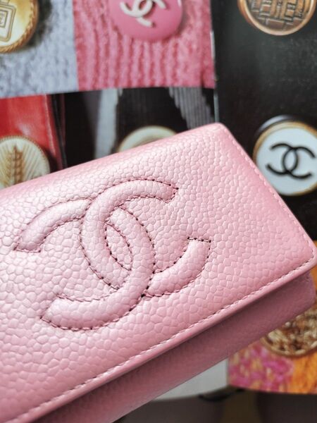 CHANEL / シャネル / キャビアスキン / ココマーク / キーケース / パールピンク