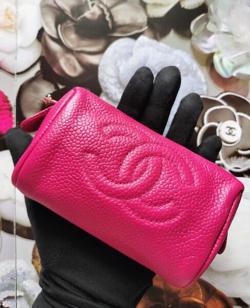 【希少!!!☆】CHANEL / シャネル / ココマーク / キャビアスキン / ポーチ / マゼンダピンク