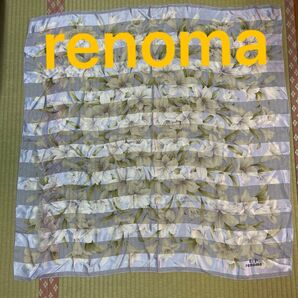 renoma レノマ スカーフ ユリ柄 シルク100% 新品未使用