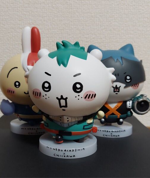 僕のヒーローアカデミア × ちいかわ フィギュア 緑谷出久×ちいかわ 爆豪勝己×ハチワレ 轟焦凍×うさぎ 全3点セット