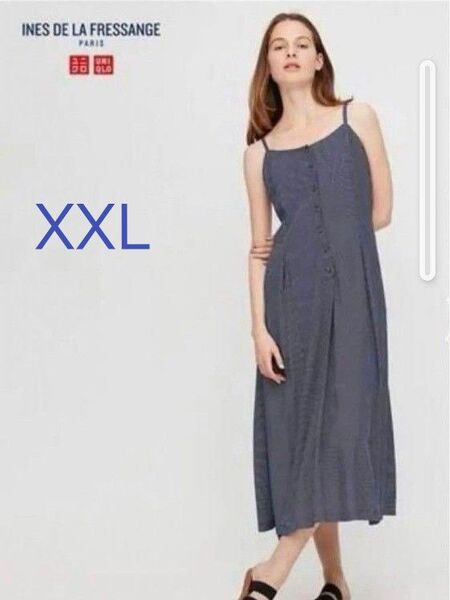 【 ユニクロ イネス 】 キャミソール ワンピース ( ネイビー XXL ) INES DE LA FRESSANGE