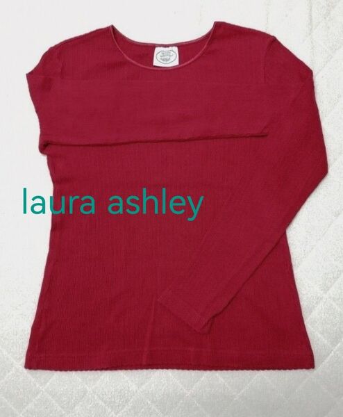 【 ローラアシュレイ 】 カットソー シャツ ニット 長袖 ( レッド M ) 【 laura ashley 】