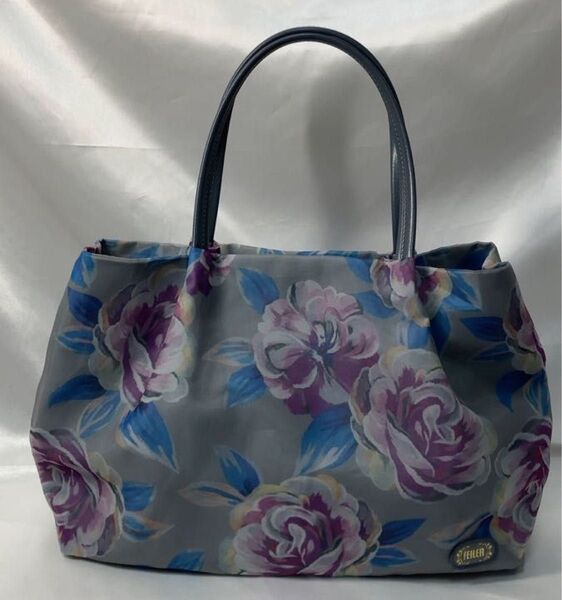 〈極美品〉フェイラー ローランサンスクリーンメッシュ ハンドバッグ 薔薇柄 トートバッグ ハンドバッグ