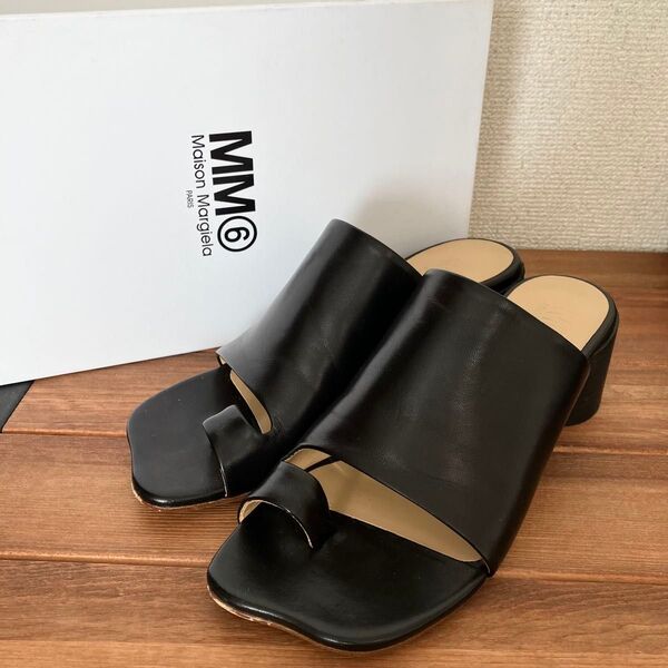 MM6 Maison Margiela マルジェラ レザーサンダル ブラック 37サイズ