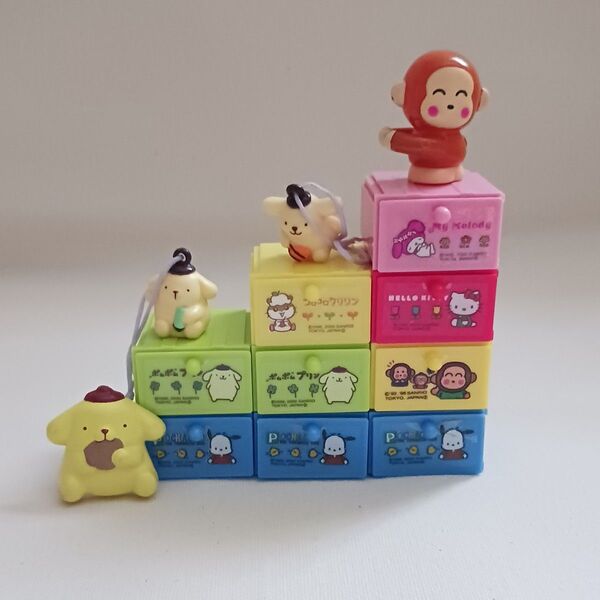 サンリオ キャラクター ミニチェスト 2000 9個セット ガチャ ガシャポン カプセルトイ 当時物 レトロ レア