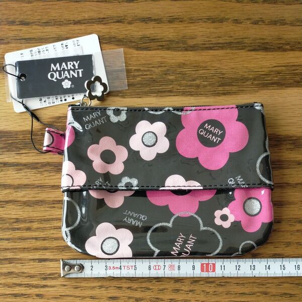 MARY QUANT マリークワント デイジー柄 花 ティッシュケース ティッシュポーチ ミニ化粧ポーチ ピンク ブラック 日本製