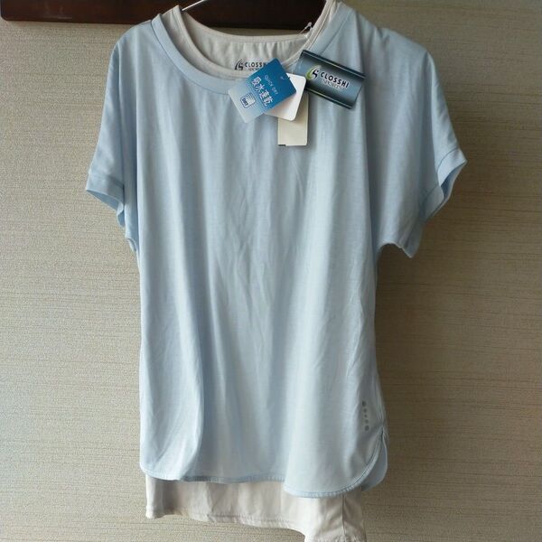 CLOSSHI SPORTS クロッシースポーツ しまむら レディース Tシャツ&タンクトップ 重ね着 吸水速乾 スポーツウェア