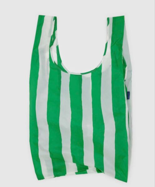 BAGGU エコバッグ ☆ビッグ☆ グリーン ペイント ストライプ