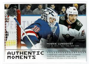 2019-20 UD SP Authentic Hockey Henrik Lundqvist Authentic Moments