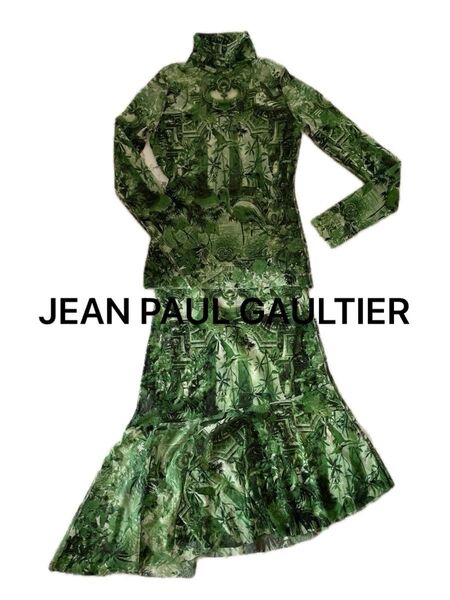 【美品】JEAN PAUL GAULTIERシアーフレアスカートセットアップ