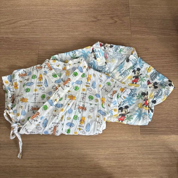 ディズニー ベビー服 甚平風ロンパース 2枚セット 70