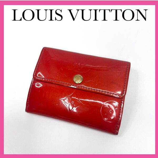 LOUIS VUITTON ルイヴィトン ヴェルニ モノグラム ラドロー 小銭入れ 財布 カードケース レッド 赤
