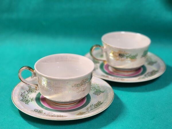 コーヒーティーカップ ソーサーセット 昭和レトロ 花柄 金彩 ヴィンテージ ソーサー カップ 洋食器 ティーカップ