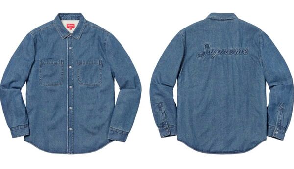 Blue M 18AW Supreme Sherpa Lined Denim Shirt