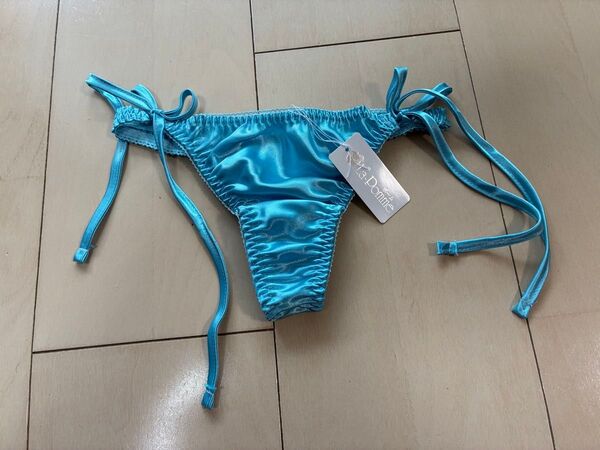 La-pomme (ラポーム) 光沢サテン脇ヒモ Tバック ショーツ ツルツル ヒモパン セクシーランジェリー Mサイズ 日本製