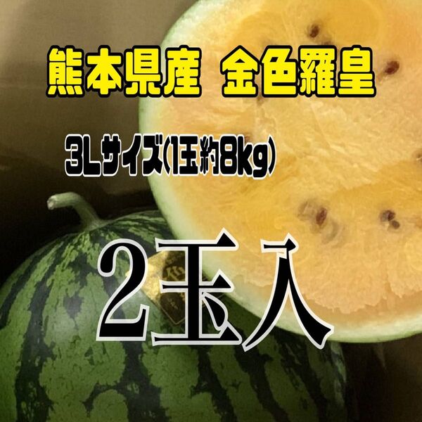 熊本県産 金色羅皇 3Lサイズ 1玉約8kg(2玉入)