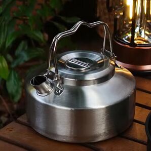 CHANODUG OUTDOOR 900mlプレミアムステンレス ダブルハンドルケトル 収納ケース付 ティーポット コーヒーケトル