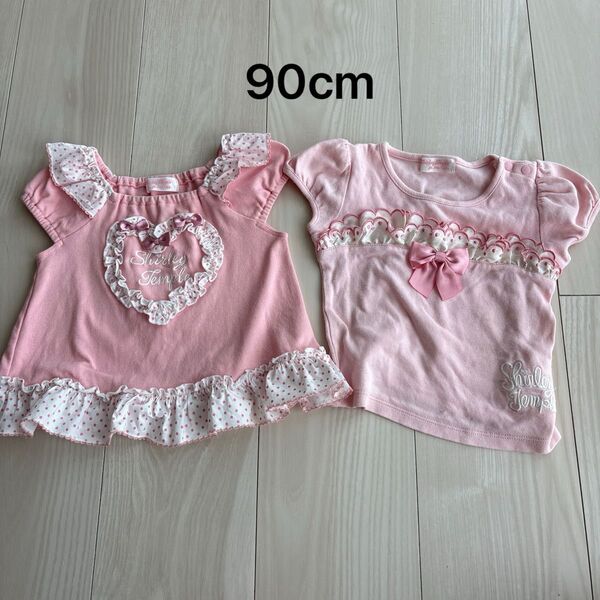 シャーリーテンプル ピンクドット半袖Tシャツ 90cm 2点セット