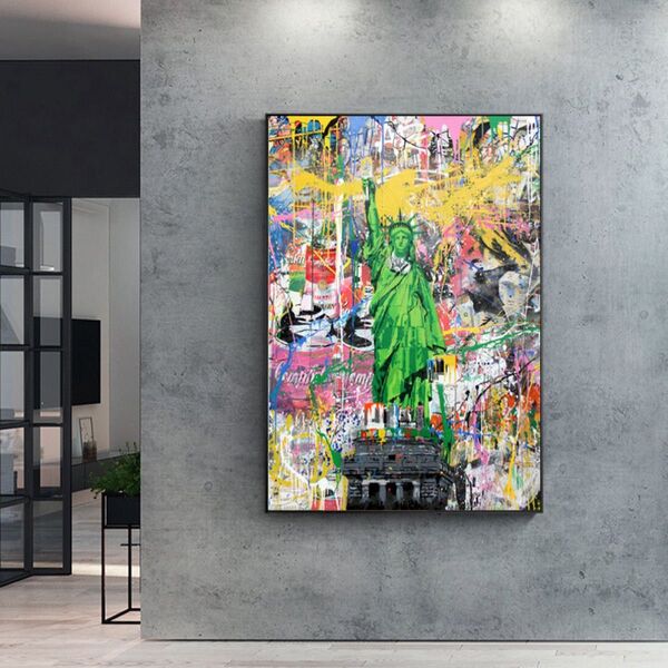 No.161☆半額祭☆キャンバスアート ブランドアートポスター インテリア絵画 バンクシー バスキア 自由の女神