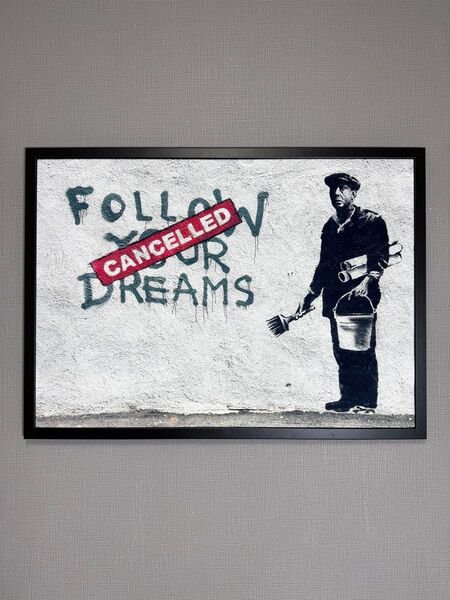 No.118☆フレーム付きキャンバスアート ストリートアート Banksy バスキア ゴッホ バンクシー ブランドアートポスター