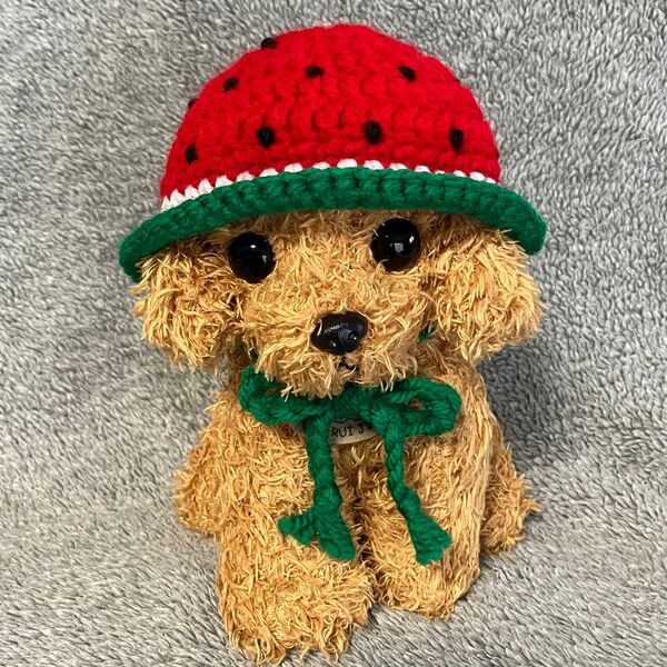 ハンドメイド 小型犬用帽子・猫用帽子 スイカの帽子