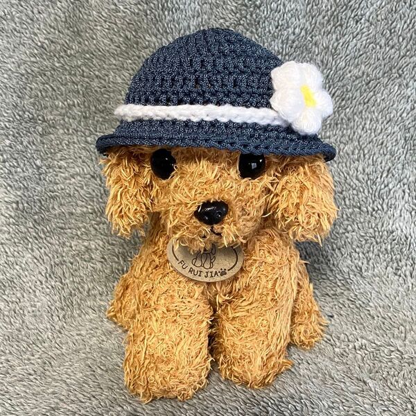 ハンドメイド 小型犬用帽子・猫用帽子 麦わら帽子
