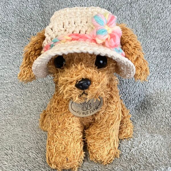 【お値下げ中】小型犬用帽子 プードル 夏用帽子 ハンドメイド
