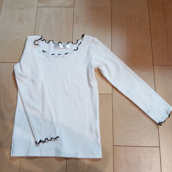 白色 長袖 カットソー 120cm トップス 女の子 ロンT 長袖Tシャツ トップス