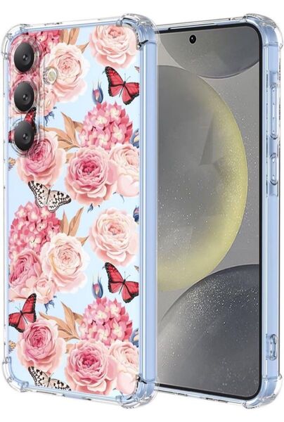 Galaxy S25 ケース ギャラクシーS25 TPUカバー おしゃれ 可愛い 花柄 薄型 軽量 耐衝撃
