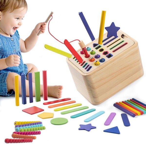 モンテッソーリ 知育玩具 1歳 2歳 おもちゃ 木 赤ちゃん 玩具 0歳 人気 マルチ 挿し釣り ボックス