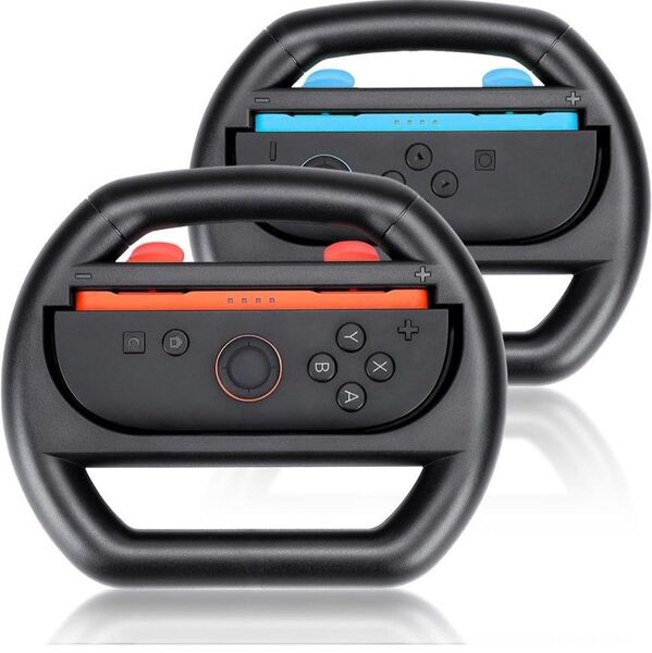 Switch2対応 マリオカート8DX専用ハンドル 2個セット ジョイコン2装着簡単 レースゲーム用 ハンドルコントローラー