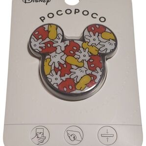 ディズニーミッキーマウス pocopoco ダイカット スマホアクセ ミツマル 総柄 ディズニー グルマンディーズ スマホスタンド