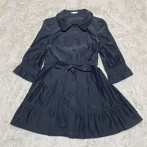 TO BE CHIC トゥビーシック 2way アウター ワンピース ドレス 黒 ブラック ウエストリボン 40