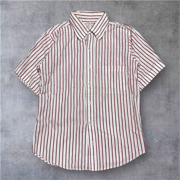 90s BROOKS BROTHERS ブルックスブラザーズ ストライプ 半袖 BDシャツ USA製