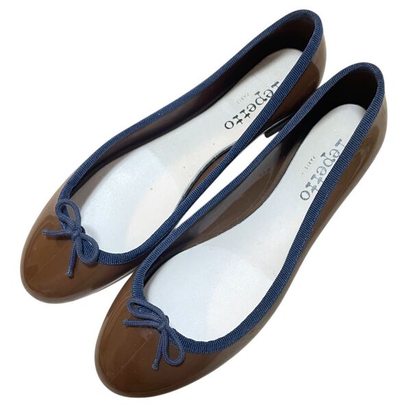 美品 repetto レペット レインシューズ バレエシューズ バイカラー 37 ブラウン