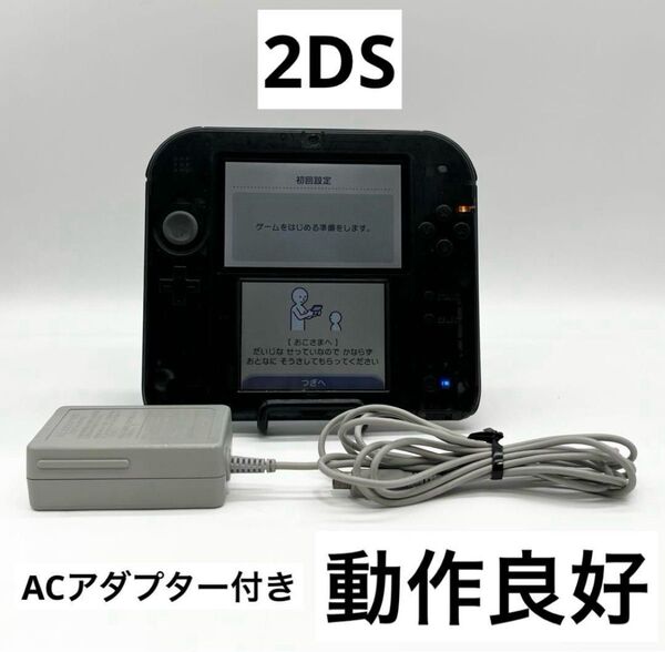 【動作良好】ニンテンドー 2DS クリアブラック 本体 ACアダプター付き