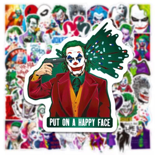 ジョーカー 防水ステッカー シール 50枚 JOKER ホラー映画 海外映画 フレークシール