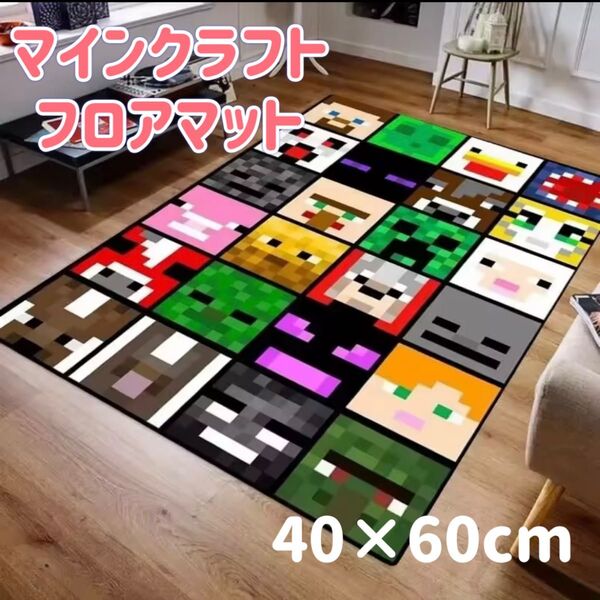 マインクラフト フロアマット ラグマット カーペット 滑り止め付 玄関マット トイレマット 40×60 Minecraft