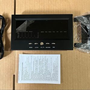 カレンダー、天気、温度計、湿度モニター、オーバルデジタルアラームクロック