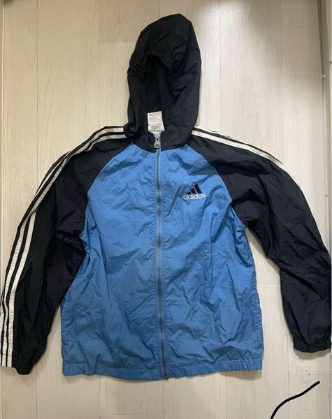 adidas ナイロンジャケット ウィンドブレーカー ブルー系