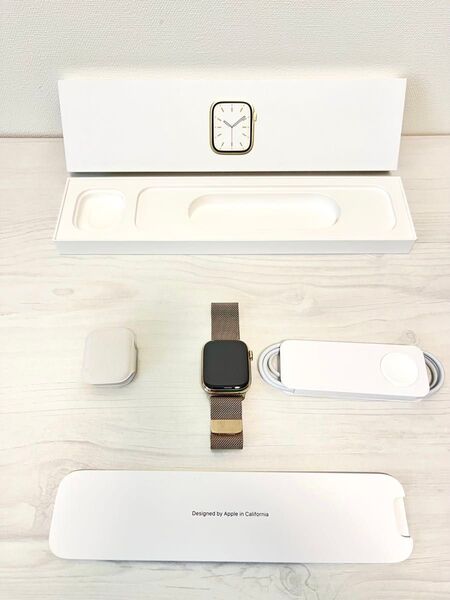 Apple Watch Series 7 セルラーモデル 41mm ゴールドステンレス 純正ミラネーゼ
