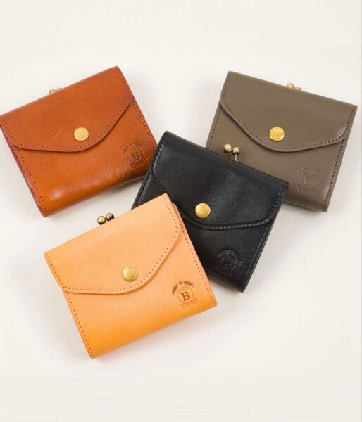 【訳ありBELLS YORK】がま口財布/2つ折り財布/イタリア牛革