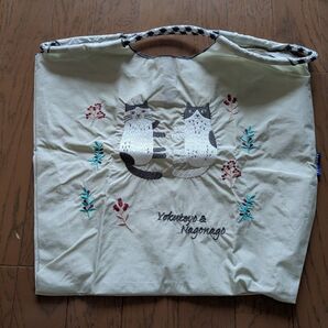 週末お値下げ!Yokutetsu & Nagonago エコバッグ カワイイ猫の刺繍 Mサイズ