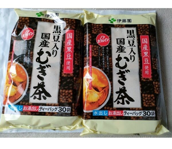 伊藤園 黒豆入り 国産むぎ茶 ティーバッグ 30袋入×2袋